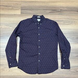 J. Crew Secret Wash Shirting Slim Fit Organic Stretch Shirt Blue/Purple Medium